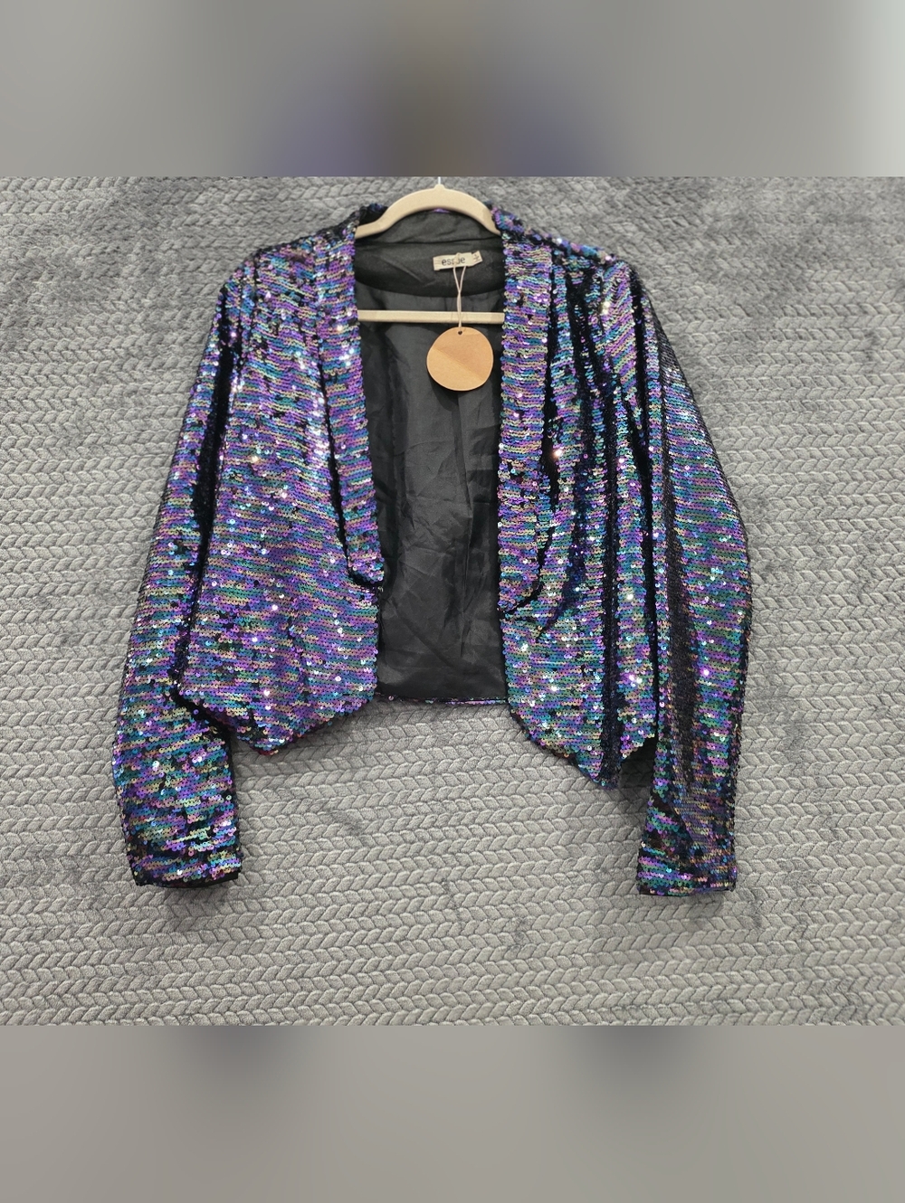 Essue Iridescent Sequin Blazer - Purple/Blue/Green